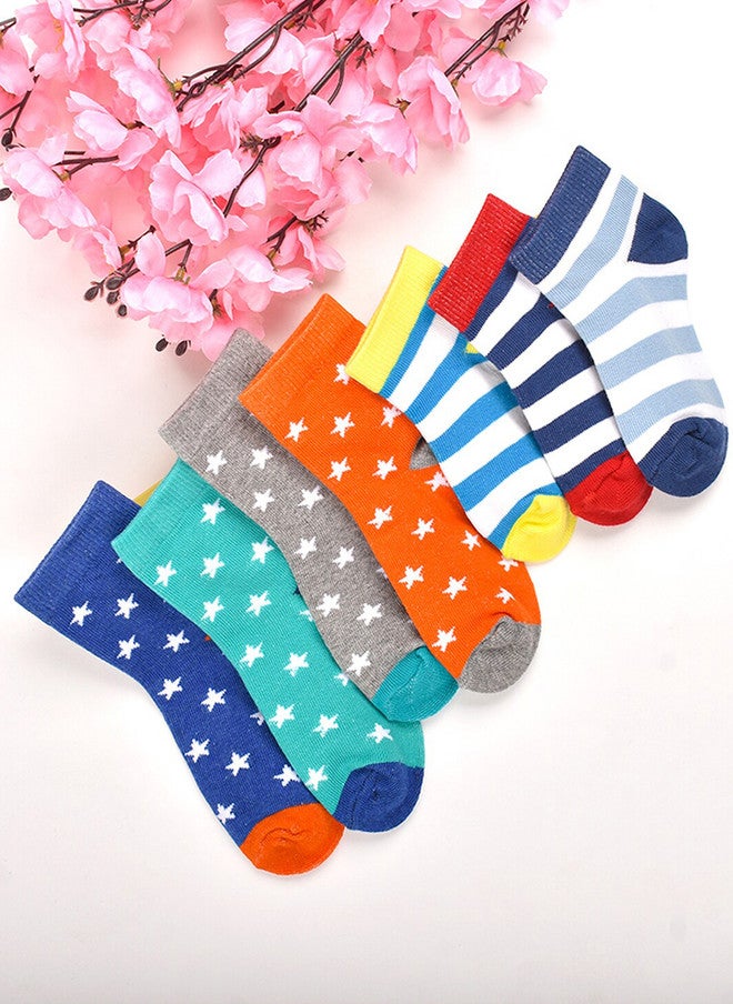 FOOTPRINTS FOOTPRINT 7 Pairs Infant Kids Patterned Ankle-Length Organic Cotton Socks - Image 1